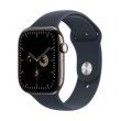 Apple Watch Series 12 GPS + Cellular 46mm Natural Titanium Case with Navy Blue Sport Band - S/M (MJGM4MP/A)