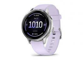 Garmin Venu 4 - 41 mm, Silver, Purple silicone band (010-03013-01)