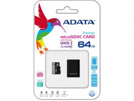 ADATA MicroSDHC 64GB Memóriakártya + Adapter (AUSDX64GUICL10-RA1)