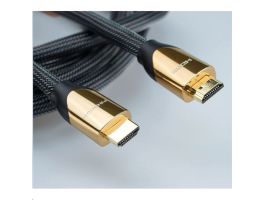 ROLINE Kábel HDMI 2.0 HDMI - HDMI High Speed Ethernettel, Premium, 4K@60Hz, M/M, 1m, fekete (11.04.5801)