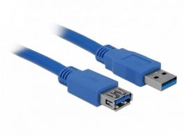 DELOCK kábel USB 3.0 hosszabbító A-A male-female, 2m (82539) kék