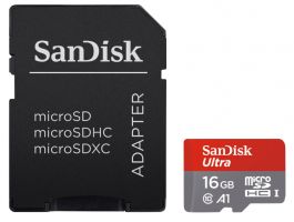 SANDISK Ultra 16GB class10 A1 mircoSD kártya (173446)
