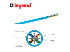 LEGRAND Cat6 árnyékolatlan UTP kábel, 4 érpár, 305m, kartondoboz (32754) kék