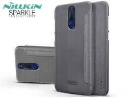 Nillkin Sparkle Huawei Mate10 Lite Műanyag Telefonvédő Flip Tok Fekete