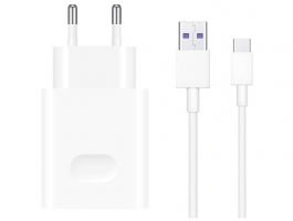 Huawei SuperCharge hálózati töltő Type-C kábellel (HUA-CP84) fehér