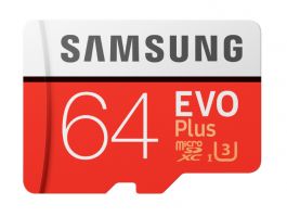 Samsung EVO Plus 64GB MicroSDXC CLASS 10 UHS-I U3 Memóriakártya + Adapter (OSAM-MB-MC64GA-EU)