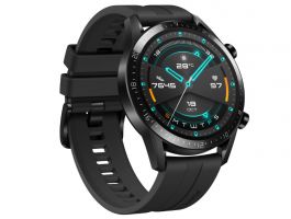 Huawei Watch GT 2 Sport sportóra, 46mm, fekete tok, fekete szilikonszíj