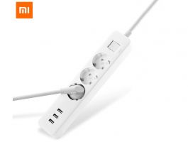 Xiaomi Mi Power Strip túlterhelés védett 3-as elosztó + 3x USB töltő (NRB4030GL) Fehér