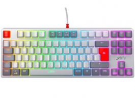 Xtrfy K4 TKL RGB Retro USB Angol Mechanikus Gaming Billentyűzet (1204) Szürke-piros