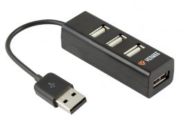 YENKEE YHB 4001BK USB2.0 4-portos HUB (45007826) fekete