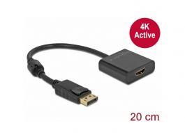 DELOCK Átalakító Displayport 1.2 male to HDMI female 4K aktív, fekete (63585)