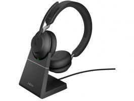 JABRA Evolve2 65 UC Duo Stereo Bluetooth Vezeték Nélküli Fejhallgató, Mikrofon + Töltő állomás (26599-989-989)