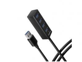 AXAGON HUE-M1A 4 portos USB 3.2 HUB, fekete