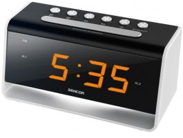 Sencor SDC 4400W ébresztőóra USB töltővel (35048704) ezüst-fekete