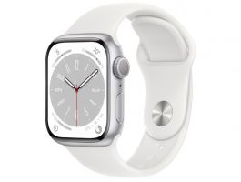 Apple Watch Series 8 GPS 41 mm (MP6K3CM/A) Ezüst alumíniumtok, Fehér sportszíj