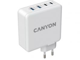 CANYON H-100 4-portos hálózati gyorstöltő, 100W (CND-CHA100W01) fehér