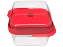 Tefal K2198314 Négyzetes tároló szett 2 db Piros-transzparens
