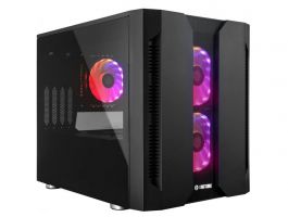 CHIEFTEC Chieftronic M2 mATX Gaming PC Ház, Edzett Üveg oldalak, fekete (GM-02B-OP)