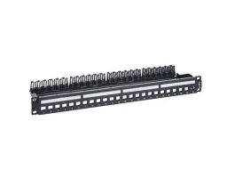 Legrand LinkeoC üres keystone patch panel 1U, 24xRJ45 port Fém Kábeltartóval (632850)