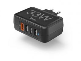HAMA 4-portos hálózati gyorstöltő, 33W (201629)