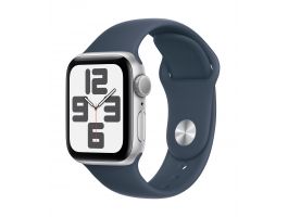 Apple Watch SE2 v2 GPS 40mm (MRE23QH/A) EZÜST ALUMÍNIUMTOK, VIHARKÉK SPORTSZÍJ - M/L