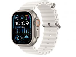Apple Watch Ultra 2 GPS + Cellular, 49mm-es titántok (MREJ3CM/A) fehér óceán szíj