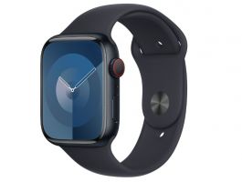 Apple Watch Series 9 GPS, 45mm (MR993QH/A) éjfekete alumíniumtok, éjfekete sportszíj - S/M