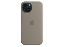 Apple MagSafe-rögzítésű iPhone 15-szilikontok (MT0Q3ZM/A) agyag