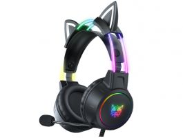 Onikuma X15 PRO RGB Gaming fejhallgató, cicafüles-Fekete