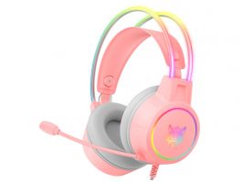 Onikuma X15 PRO RGB Gaming fejhallgató, Pink