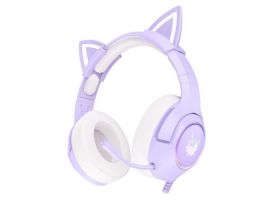 Onikuma K9 RGB Gamer Fejhallgató, Cicafüles (K9 PURPLE RGB 3.5MM) Lila