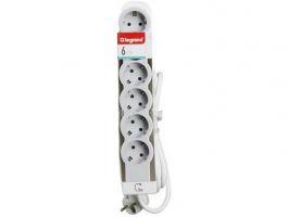 LEGRAND Elosztósor Standard 6x2P+F, 5 m vezetékkel (694572) fehér-szürke