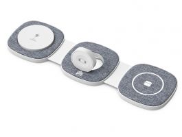 Boost Összehajtható 3 az 1-ben Vezeték nélküli töltőállomás (YM-T1 DARK GREY) sötét szürke