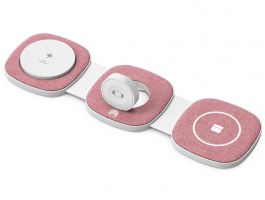 Boost Összehajtható 3 az 1-ben Vezeték nélküli töltőállomás (YM-T1 PINK) pink