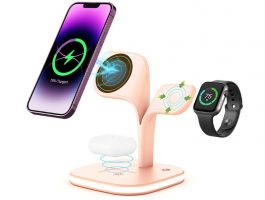Boost 5 az 1-ben Vezeték nélküli MagSafe töltőállomás (YM-UD22 pink) rózsaszín