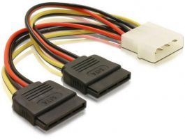 DELOCK Tápkábel 2x SATA 15 pin HDD > Molex 4 pin male (60102)
