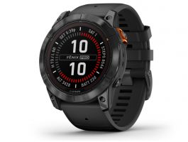 GARMIN Fenix 7X Pro Solar okosóra (010-02778-01) szürke, fekete szilikon szíjjal