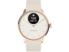 Withings Scanwatch Light 37mm zafír üveg homok, fehér szíjjal (HWA11-MODEL 1-ALL-INT)