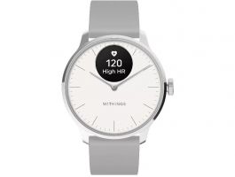 Withings Scanwatch Light 37mm zafír üveg ezüst, szürke szíjjal (HWA11-MODEL 3-ALL-INT)