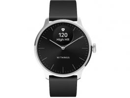 Withings Scanwatch Light 37mm zafír üveg ezüst, fekete szíjjal (HWA11-MODEL 5-ALL-INT)