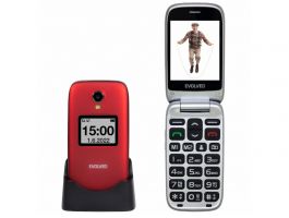 Evolveo EasyPhone FS flip-up mobiltelefon (SGM EP-771-FSR) piros