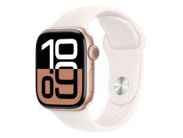 Apple Watch Series 10 GPS (MWWJ3QH/A) - 42mm Rose Gold Alu Case with Light Blush Sport Band - M/L