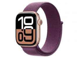 Apple Watch Series 10 GPS (MWWK3QH/A) - 42mm Rose Gold Alu Case with Plum Sport Loop