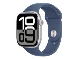 Apple Watch Series 10 GPS (MWWL3QH/A) - 46mm Silver Alu Case with Denim Sport Band - S/M