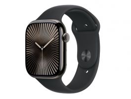 Apple Watch Series 10 Cellular (MWYE3QH/A) - 46mm Slate Titanium Case with Black Sport Band - M/L