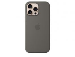 Apple iPhone 16 Pro Max Accessory (MYYV3ZM/A) Silicone Case with MagSafe - Stone Gray