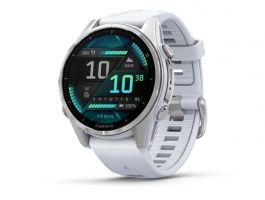Garmin fenix 8 43mm multisport okosóra (010-02903-00) ezüst, fehér szilikon szíjjal