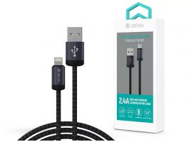 DEVIA ST108035 Gracious v2 12W USB/Lightning 1m -es fekete adat-és töltőkábel (ST108035)