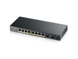 ZYXEL Switch 8x1000Mbps (8xPOE) + 2xGigabit SFP Fémházas Asztali, GS1100-10HP-EU0102F