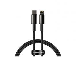 BASEUS adatkábel (Type-C - lightning, 20W, PD gyorstöltő, 100cm, törésgátló) FEKETE
